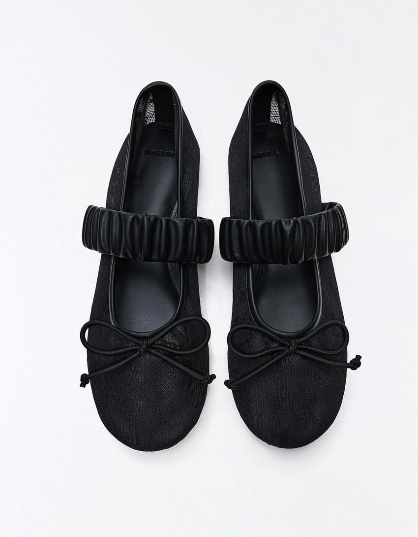 Ballerine in pizzo-Nero