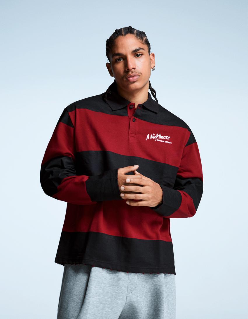 Polo-Sweatshirt Nightmare on Elm Street-Rot
