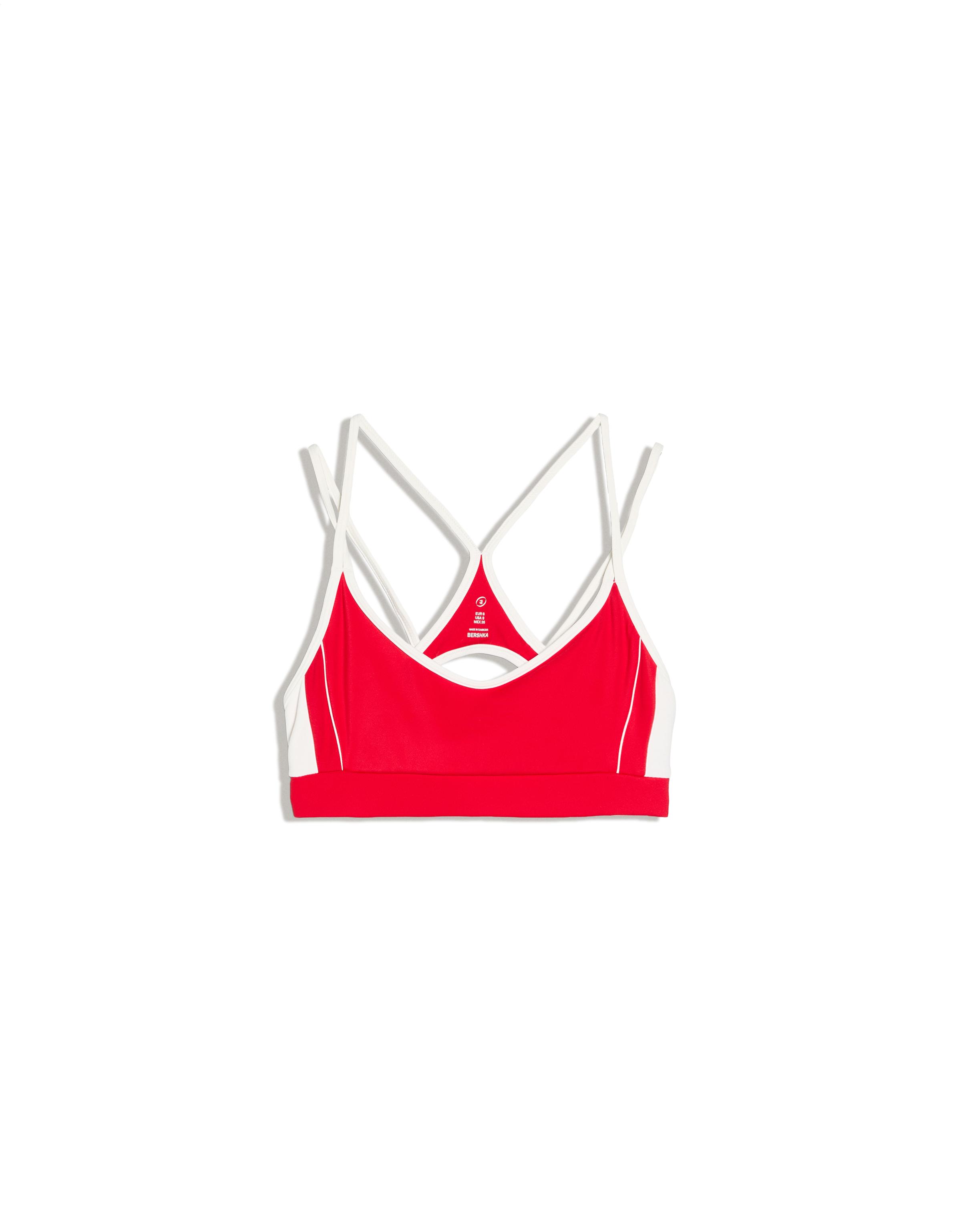 Breathable & Quick Dry contrast technical fabric top — Red
