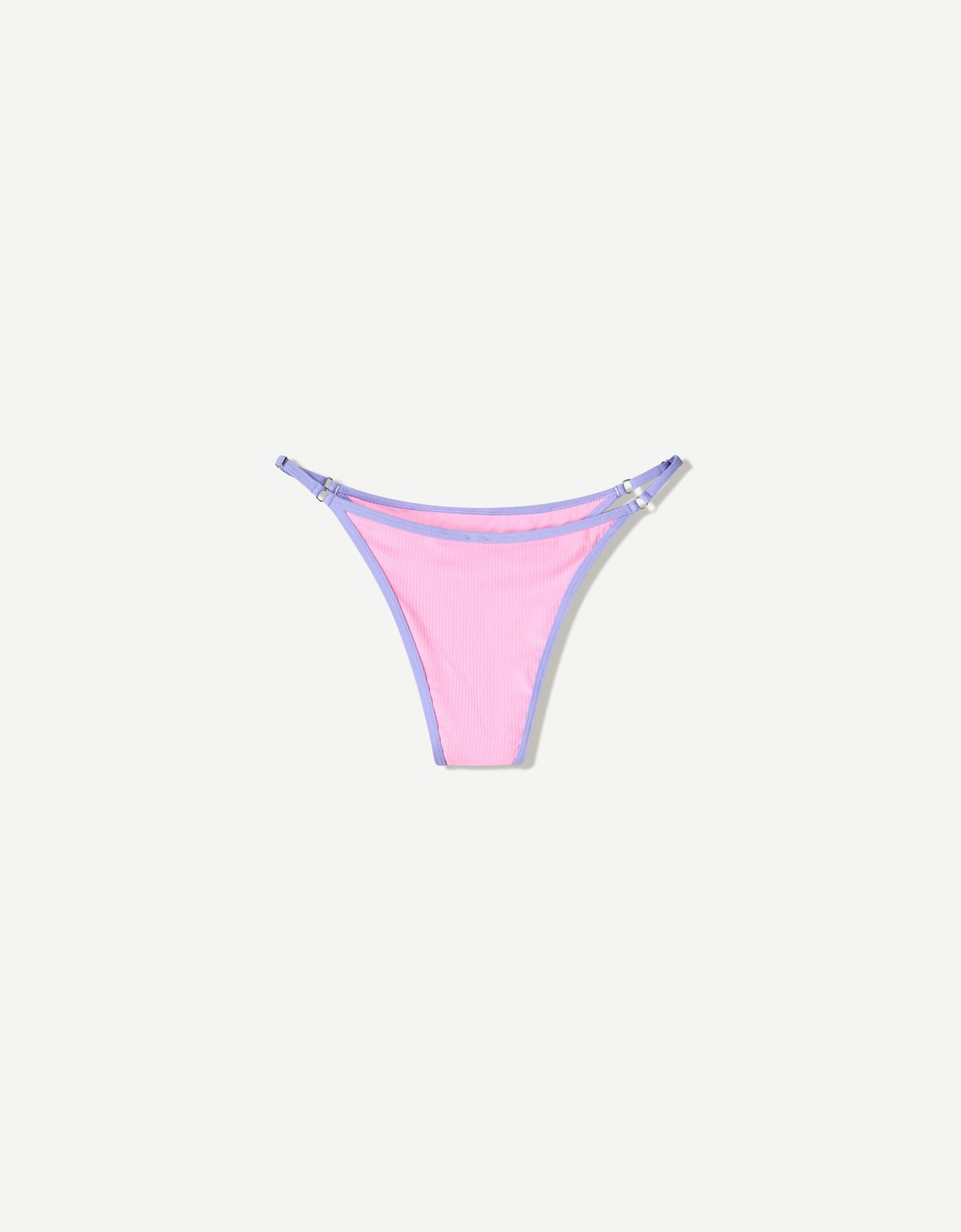 Bershka Braguita Bikini Rib Contraste Mujer M Rosa