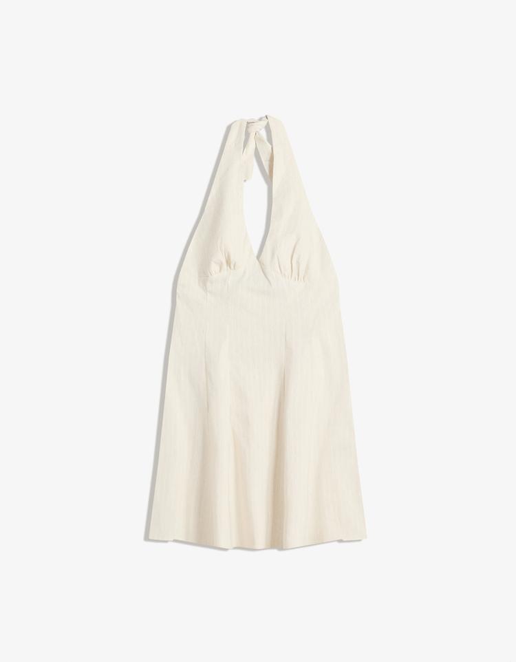 Halter bengalinden mini elbise