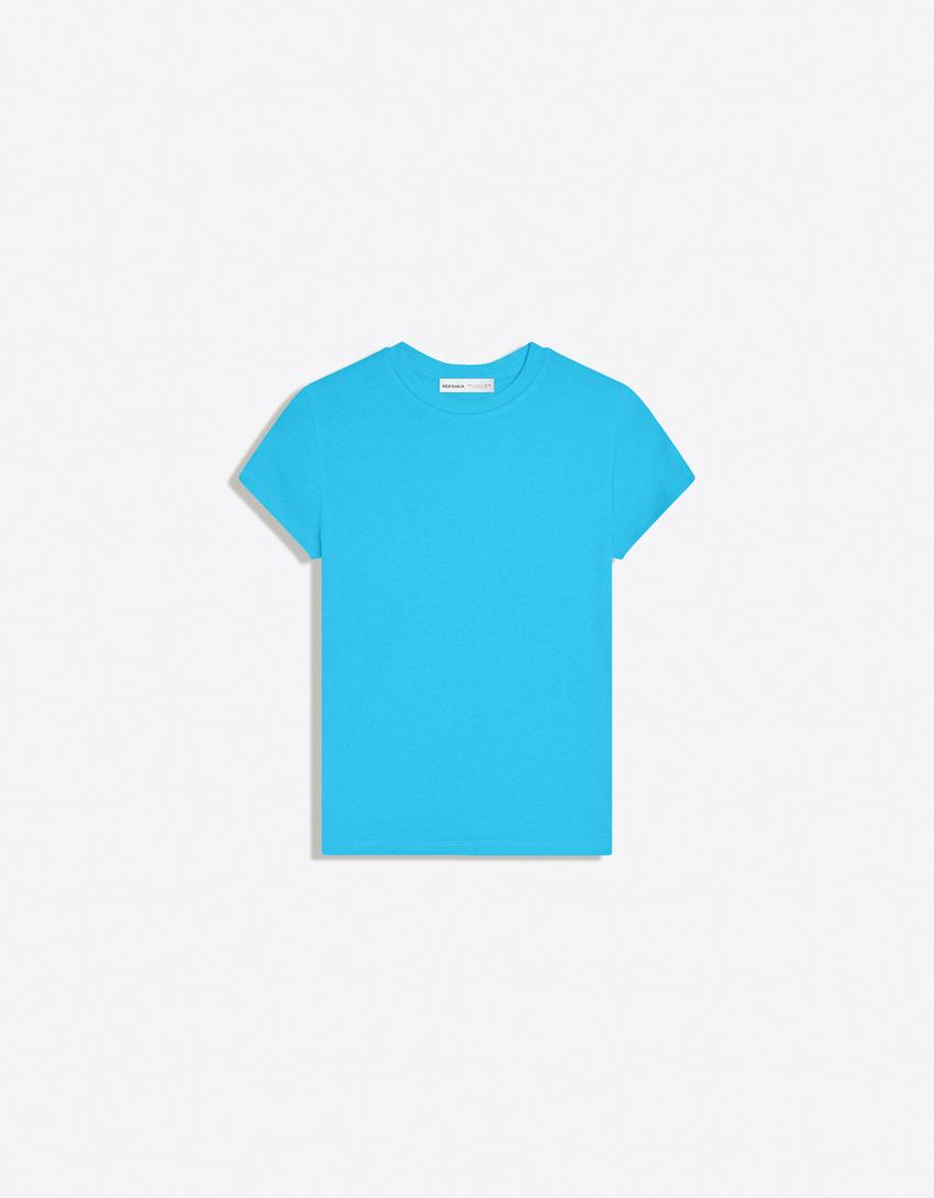 Short sleeve crew neck T-shirt-Blue