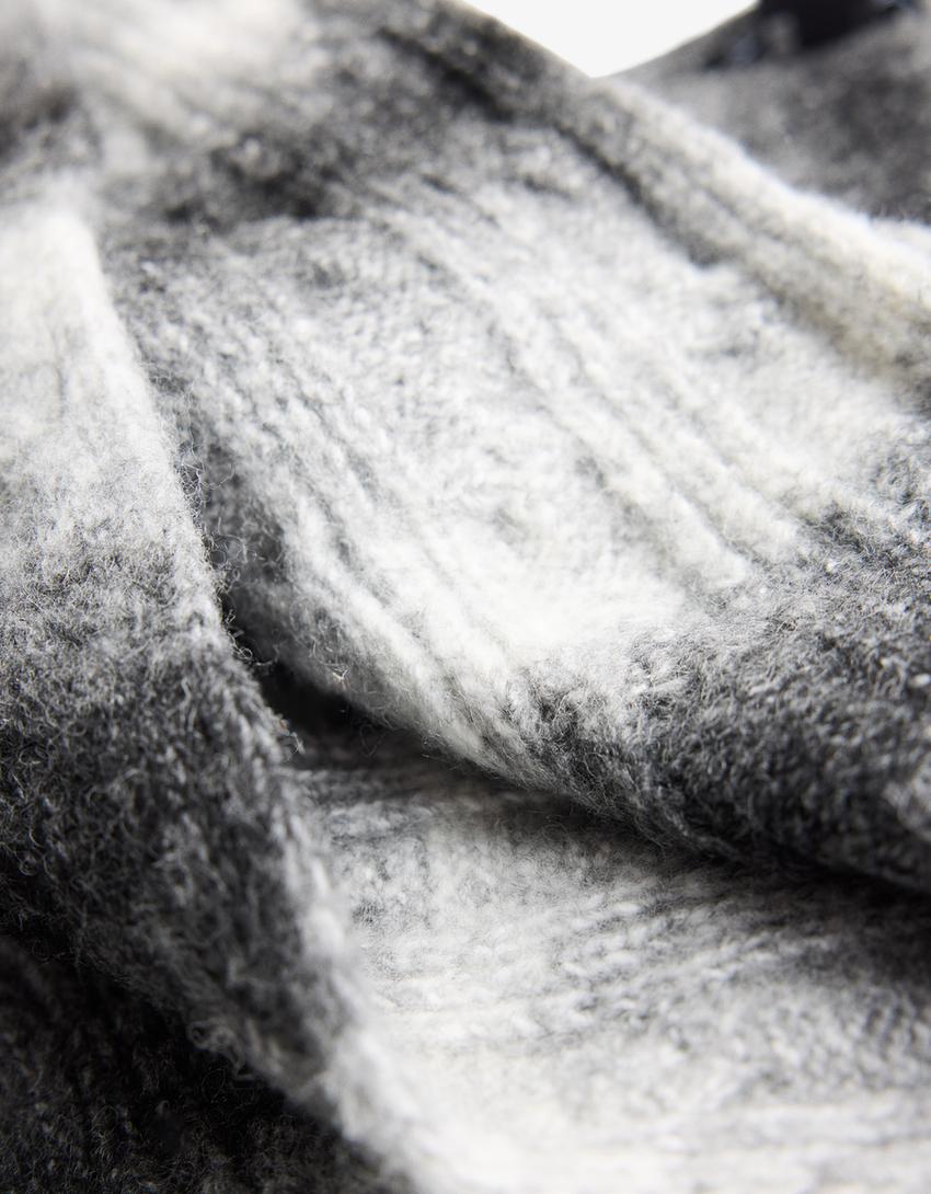 Printed scarf-Grey