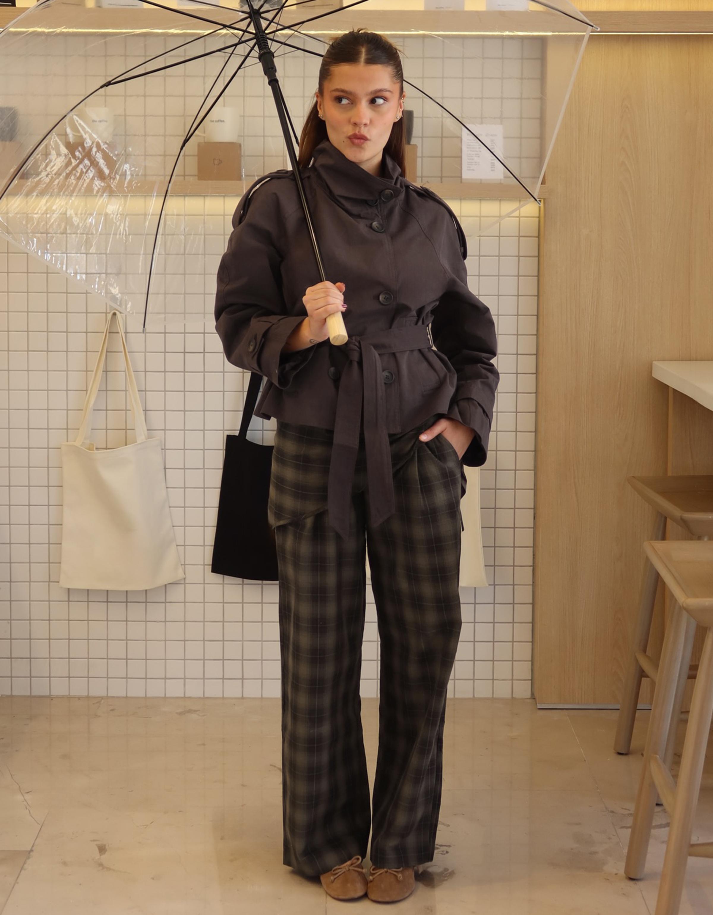 Paçası fularlı tailored fit pantolon - Görsel 60