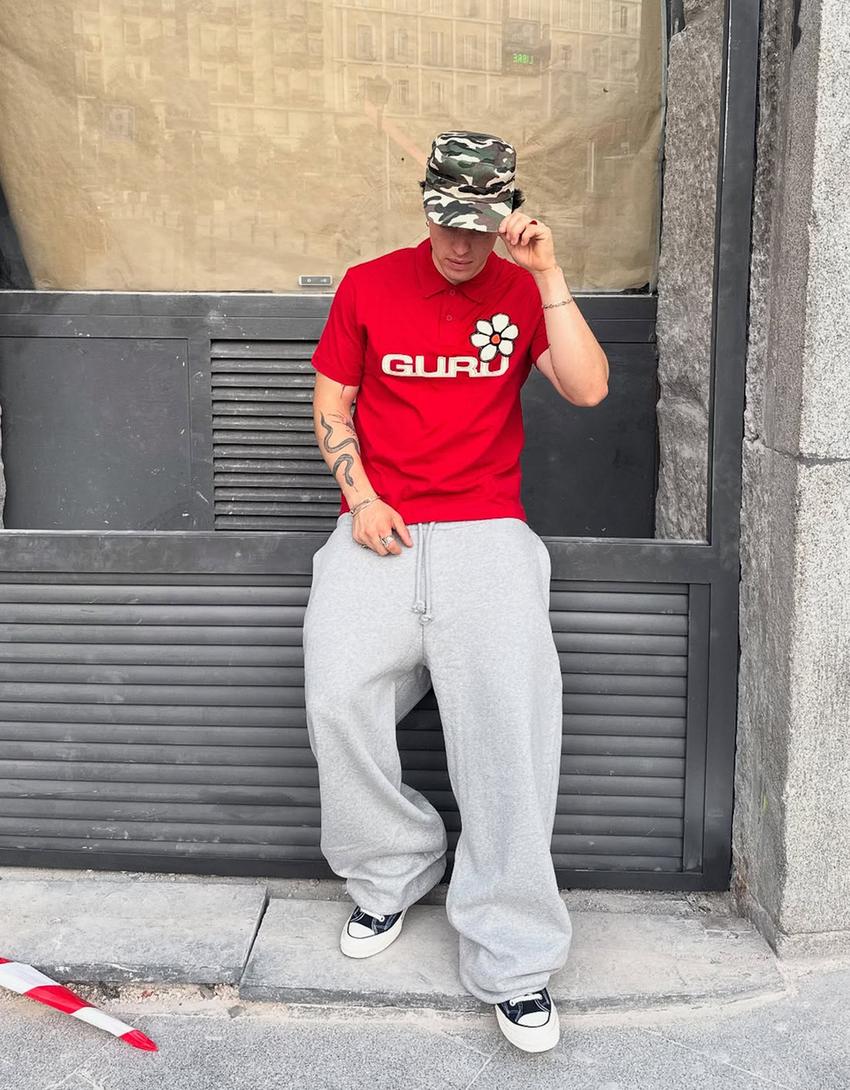 Polo Guru manga corta-Burdeos