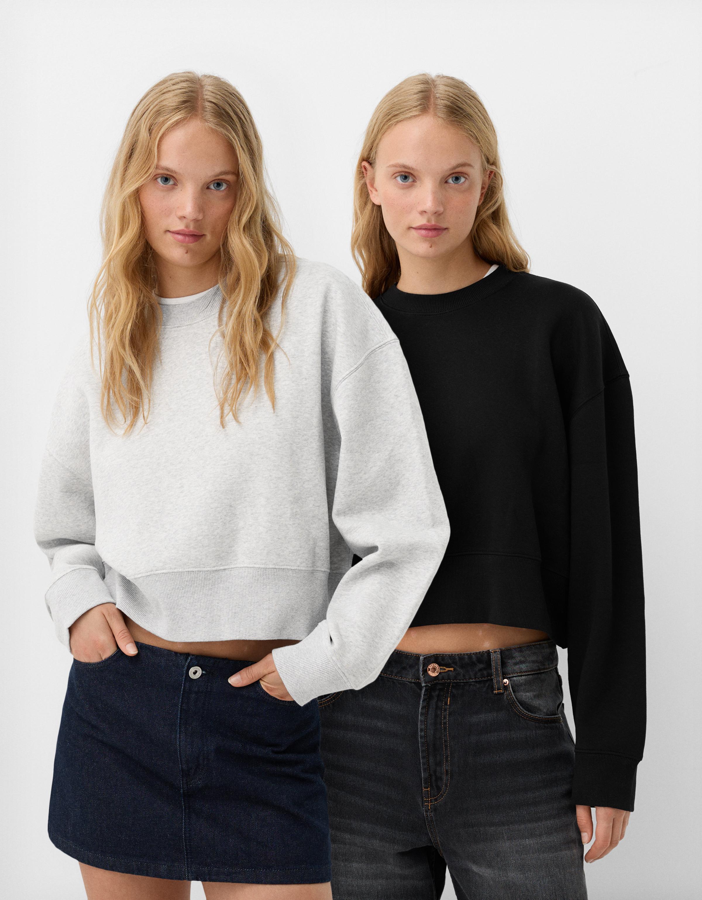 Bershka 2er-Pack Regular-Fit-Sweatshirts Damen L Kombiniert