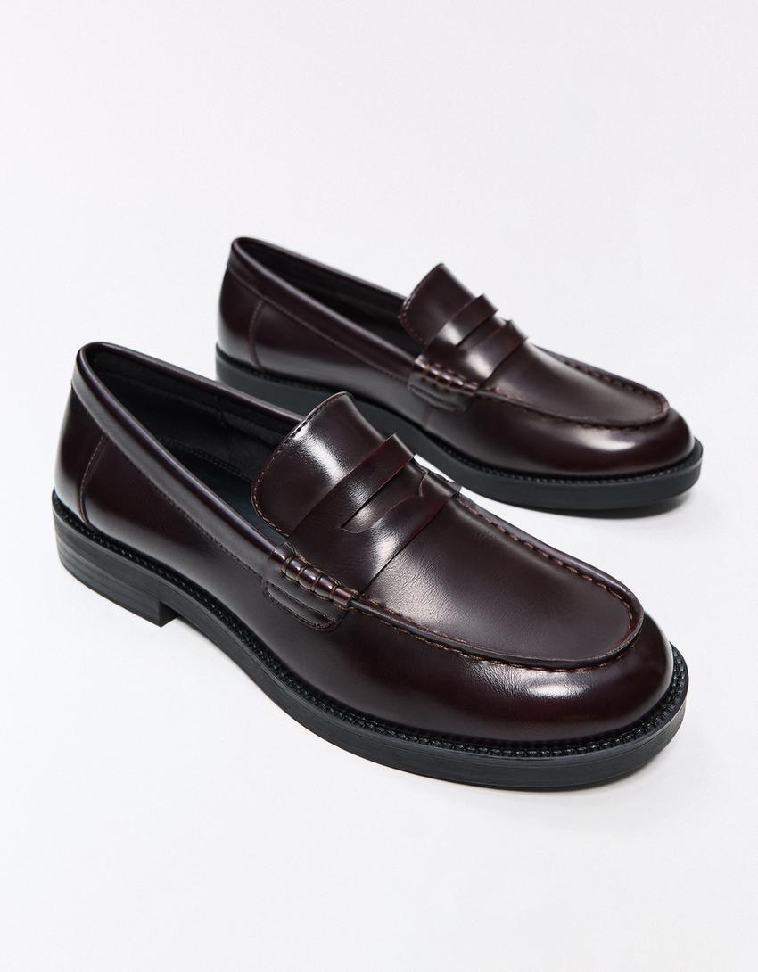 Mocasín piso fino-Granate