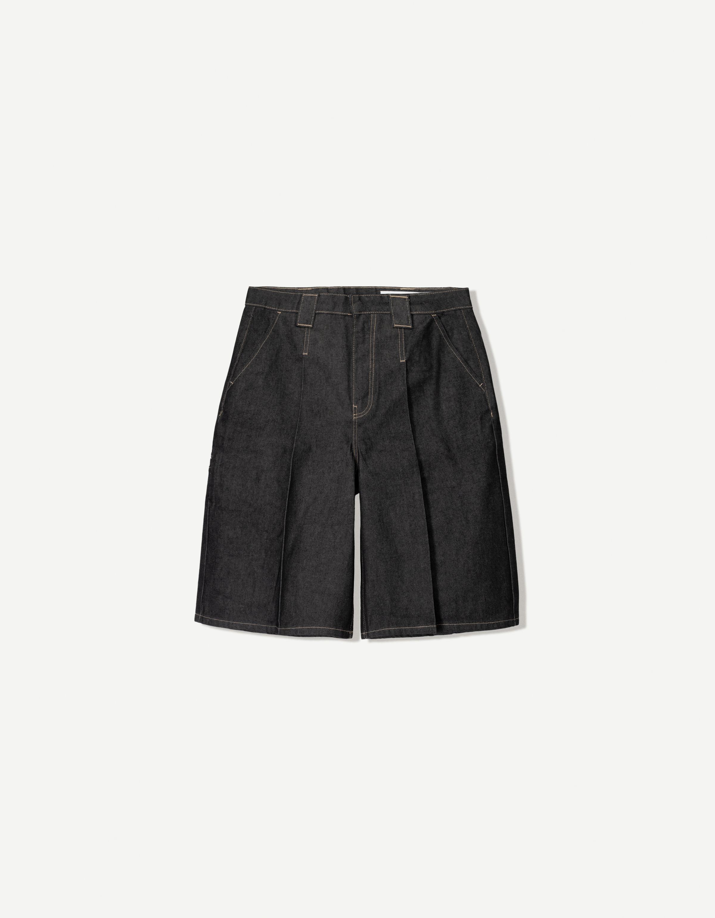 【BAON】[unisex] Rikako Cat Washing Banding Bermuda Denim Pt Waco Shorts (Washed) – Binkybro