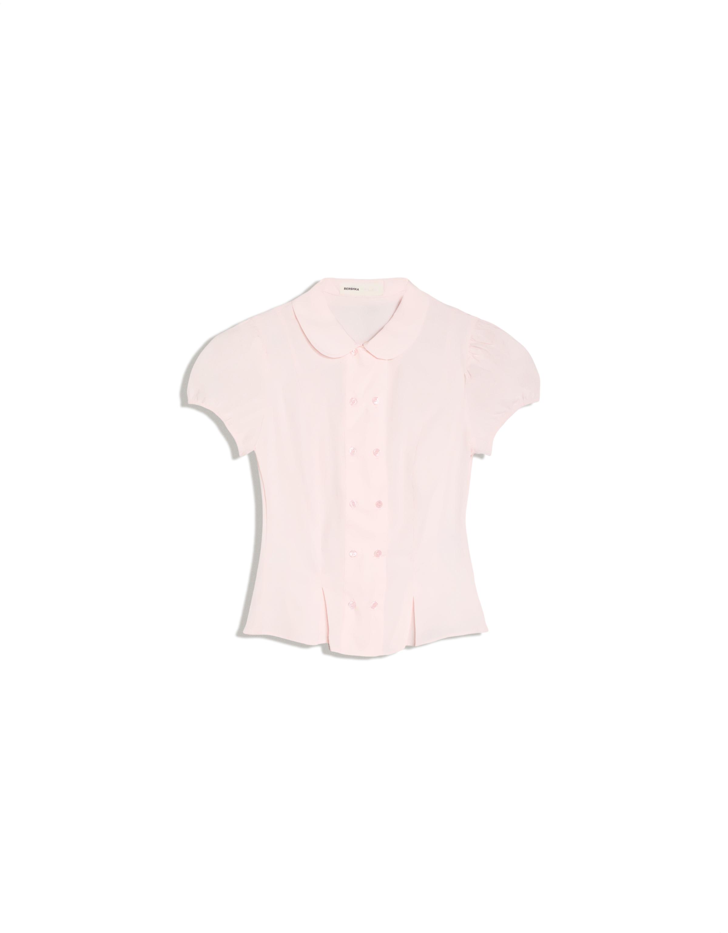 Short sleeve Peter Pan collar shirt — Pink