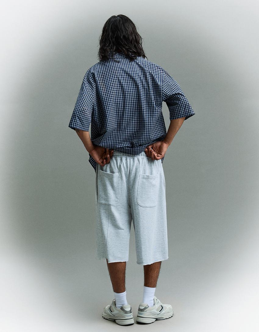 Jogger fit bermuda-Gri