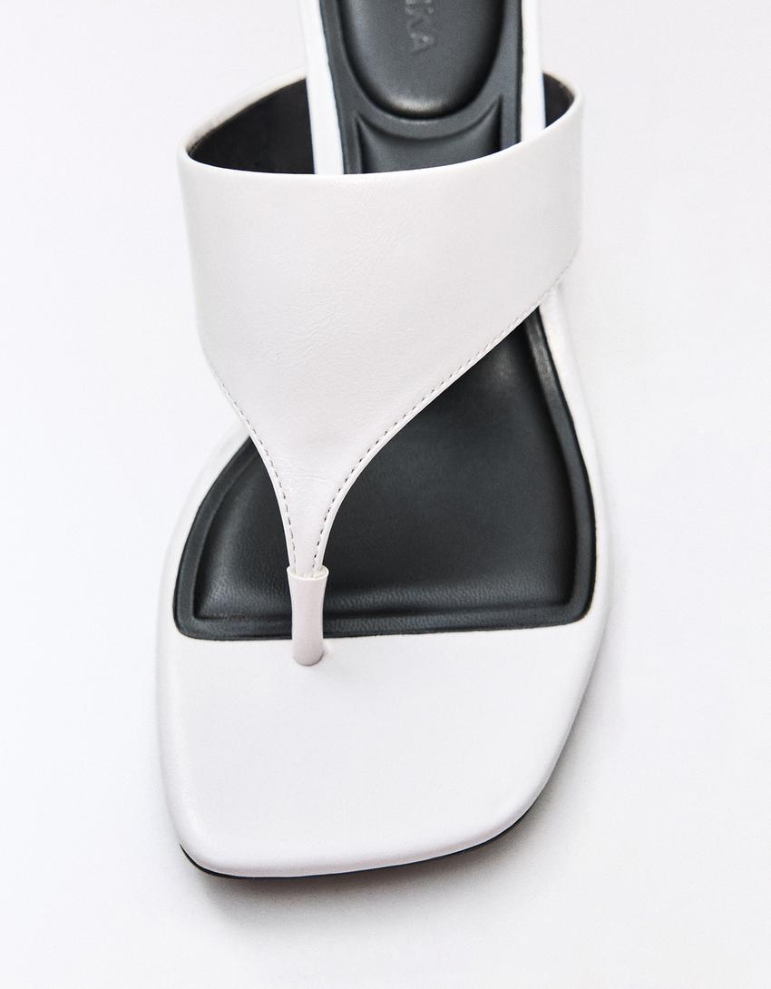 Sandales talon kitten heel-Blanc