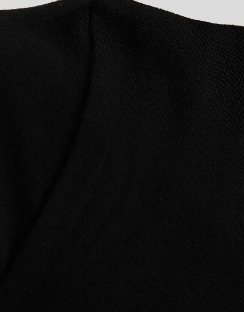 Short sleeve crew neck T-shirt-Black-4