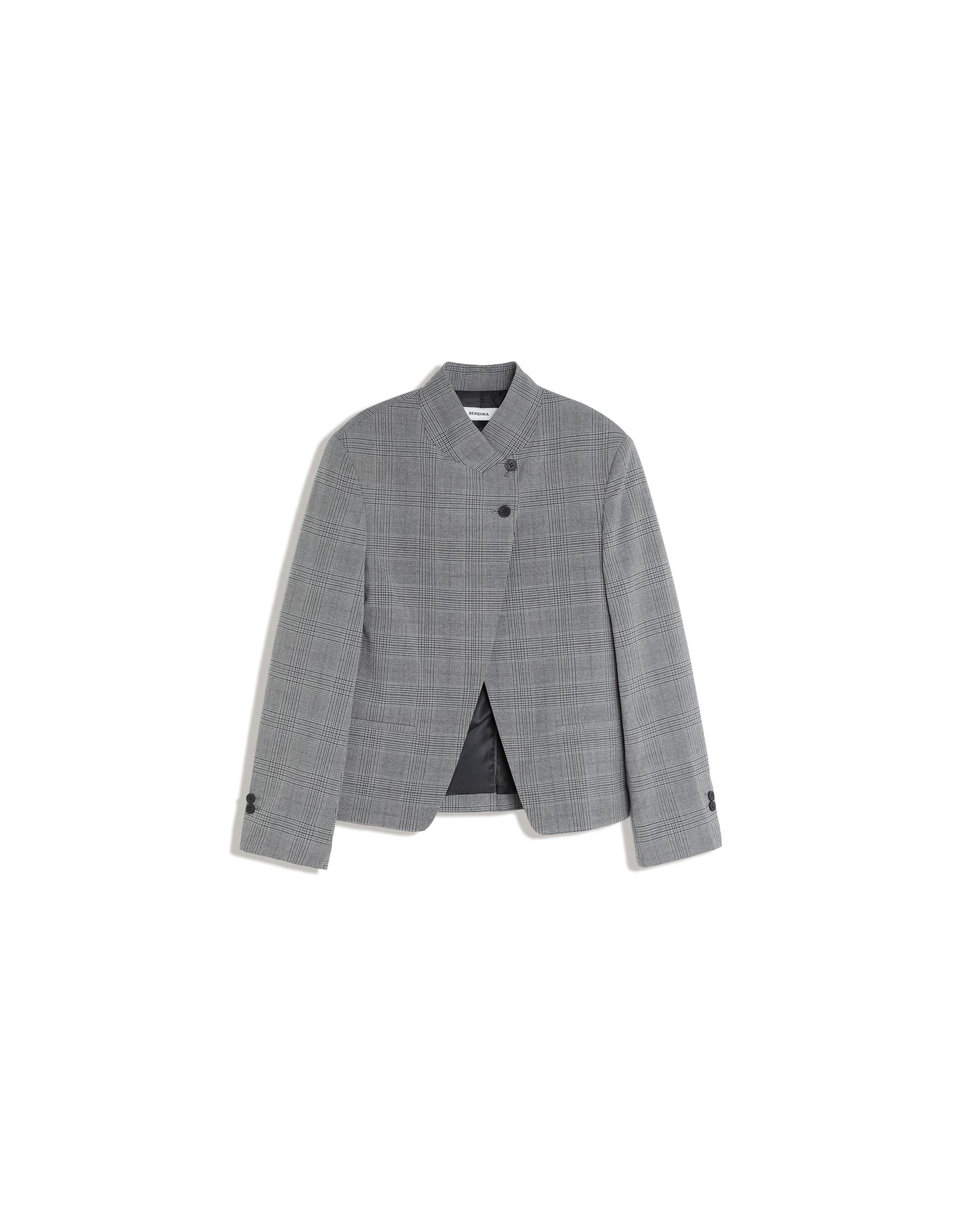 Double-breasted button-up blazer — Grey