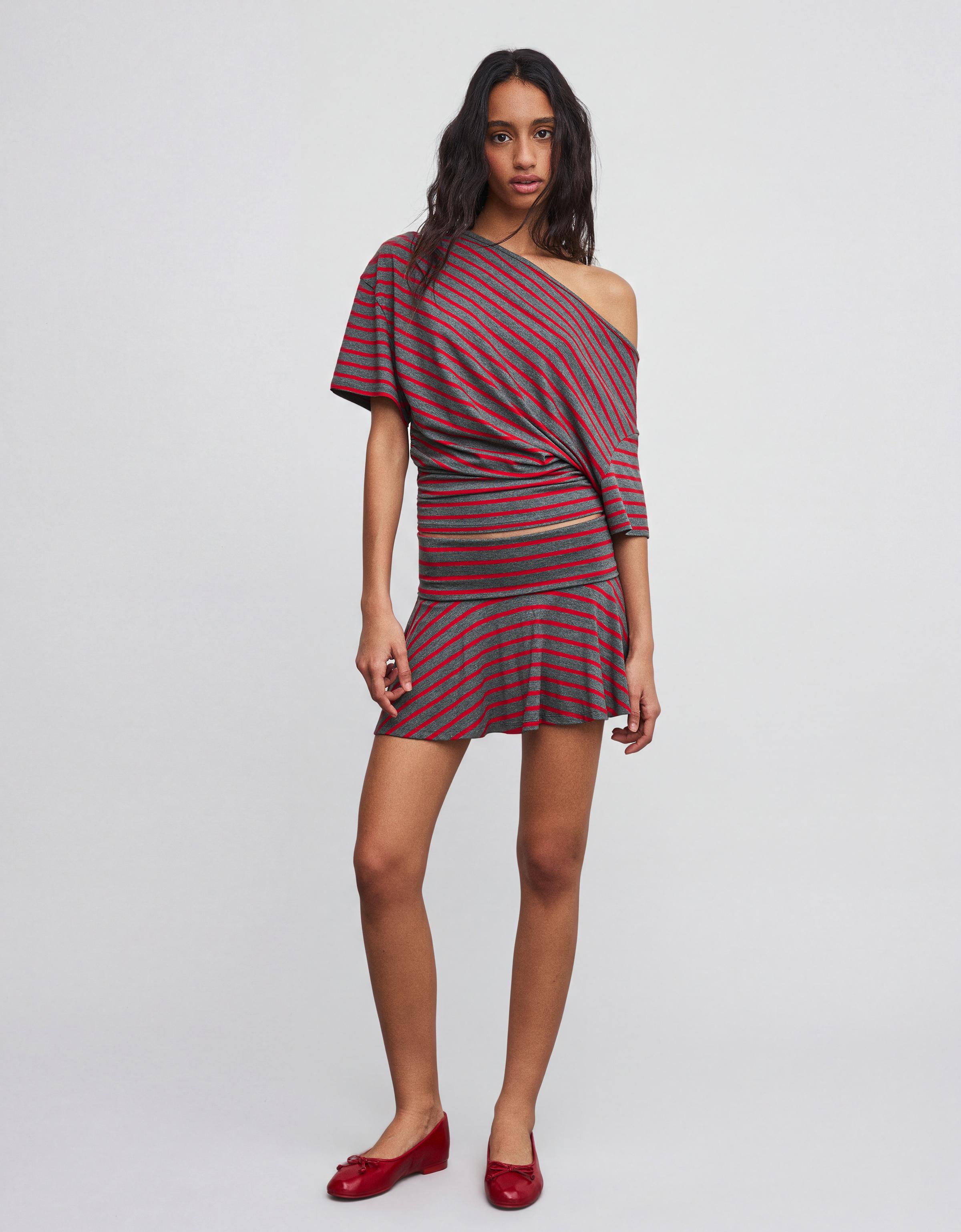 Çift beli volanlı mini etek - Görsel 45