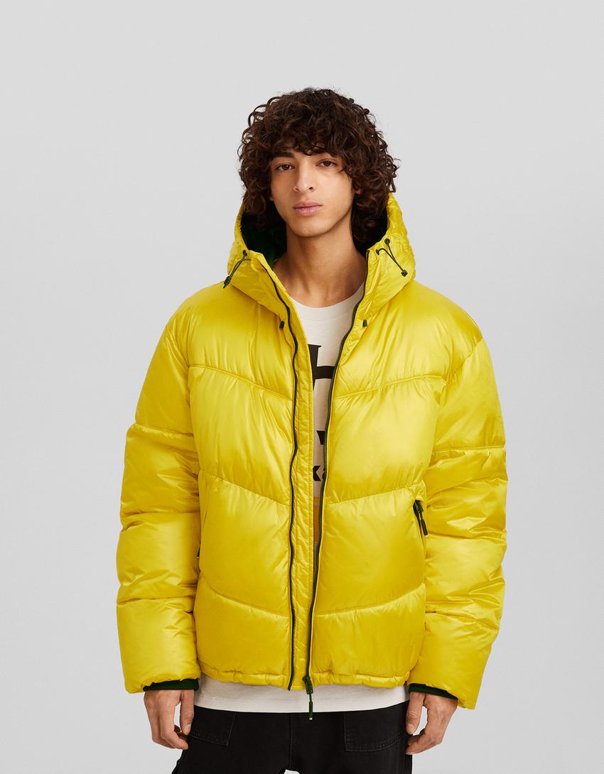 Shiny puffer jacket-Yellow