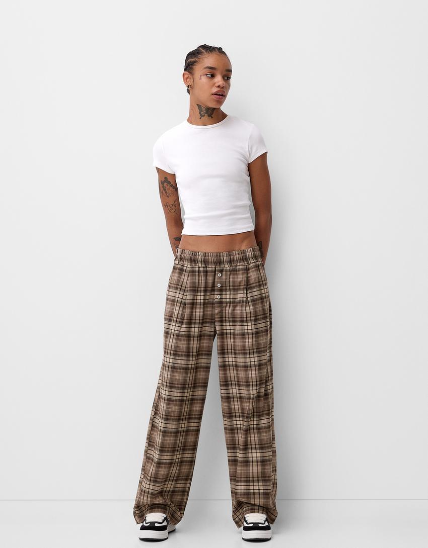 Cuadros Bershka Pantalon Vichy Bershka Pantalones De Cuadros Mujer
