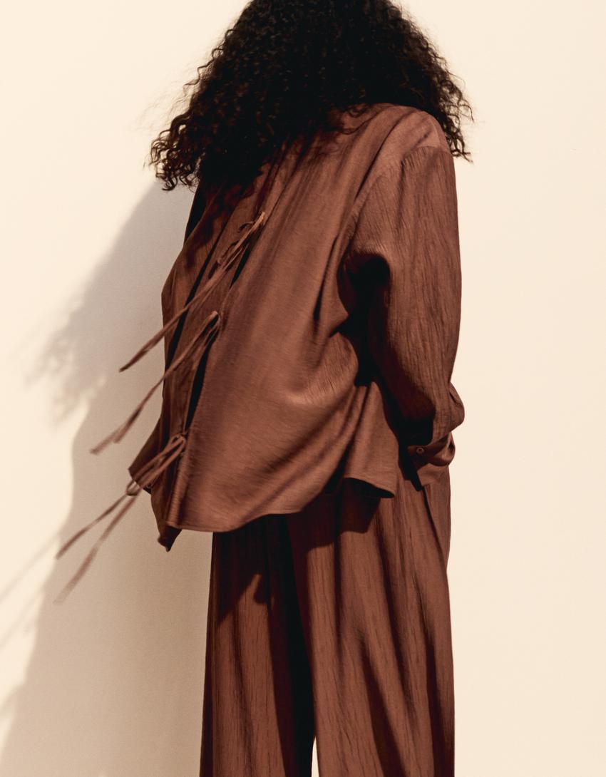 Flowing shirt and trousers set-Flowing shirt and trousers set