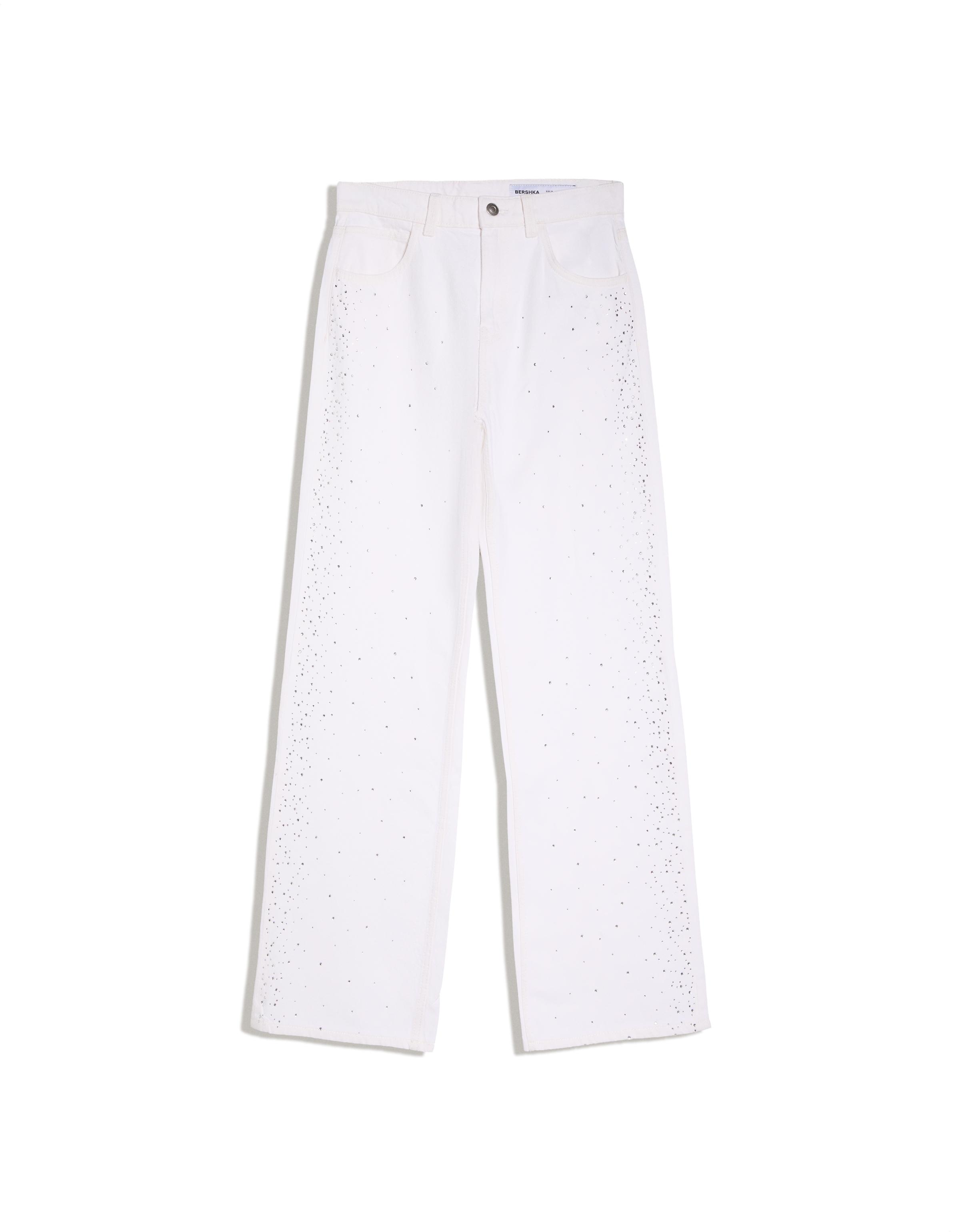 High-waist shimmery straight-leg jeans — Cream