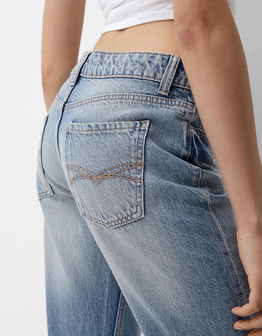 Jean regular taille basse-Bleu lavé-3