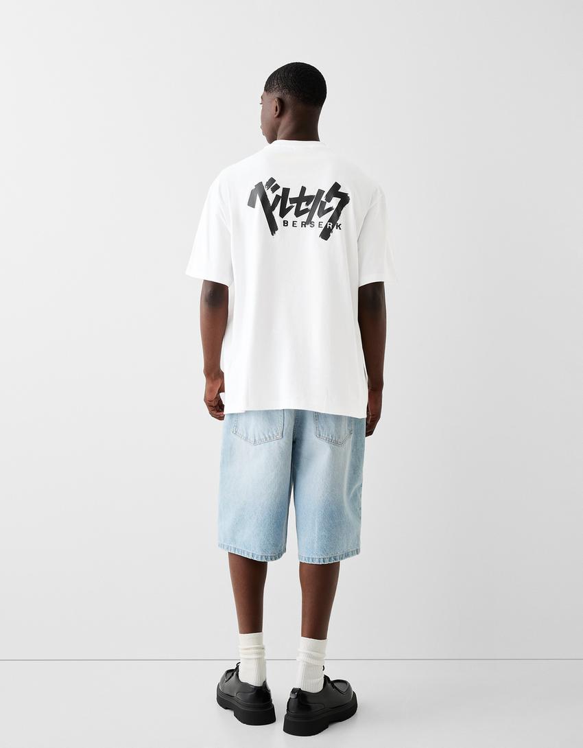 Berserk print short sleeve boxy fit T-shirt-White-1