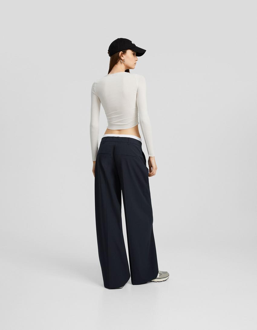 Tailored underwear trousers-Navy