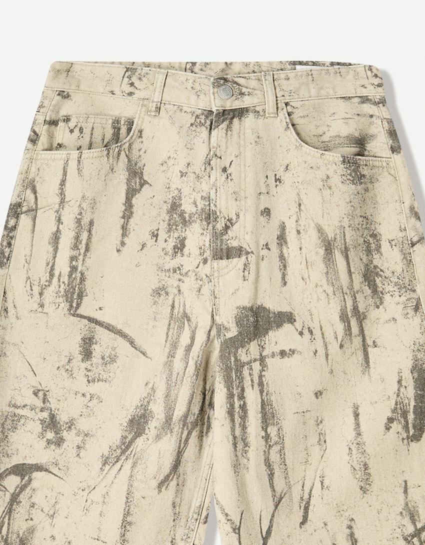 Bermuda baggy print-Verde