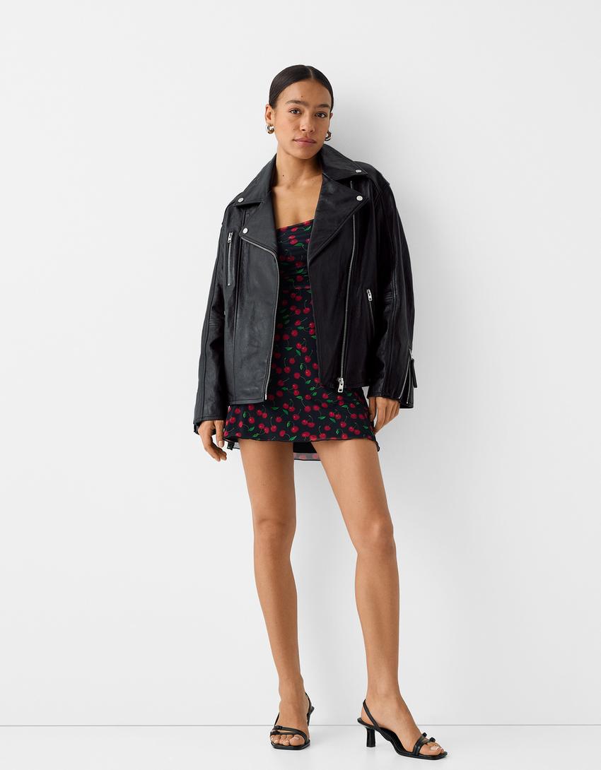 Leather jacket-Black-3