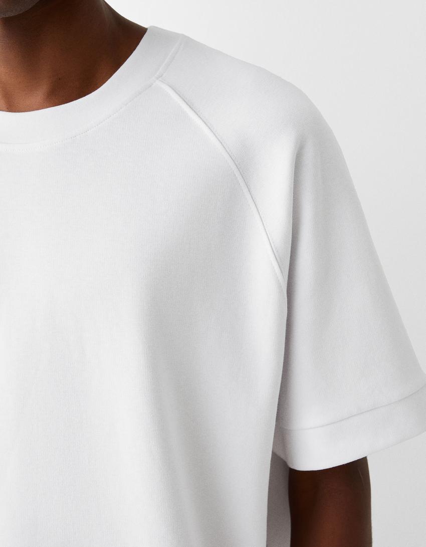 T-shirt manches courtes boxy fit interlock-Blanc-5