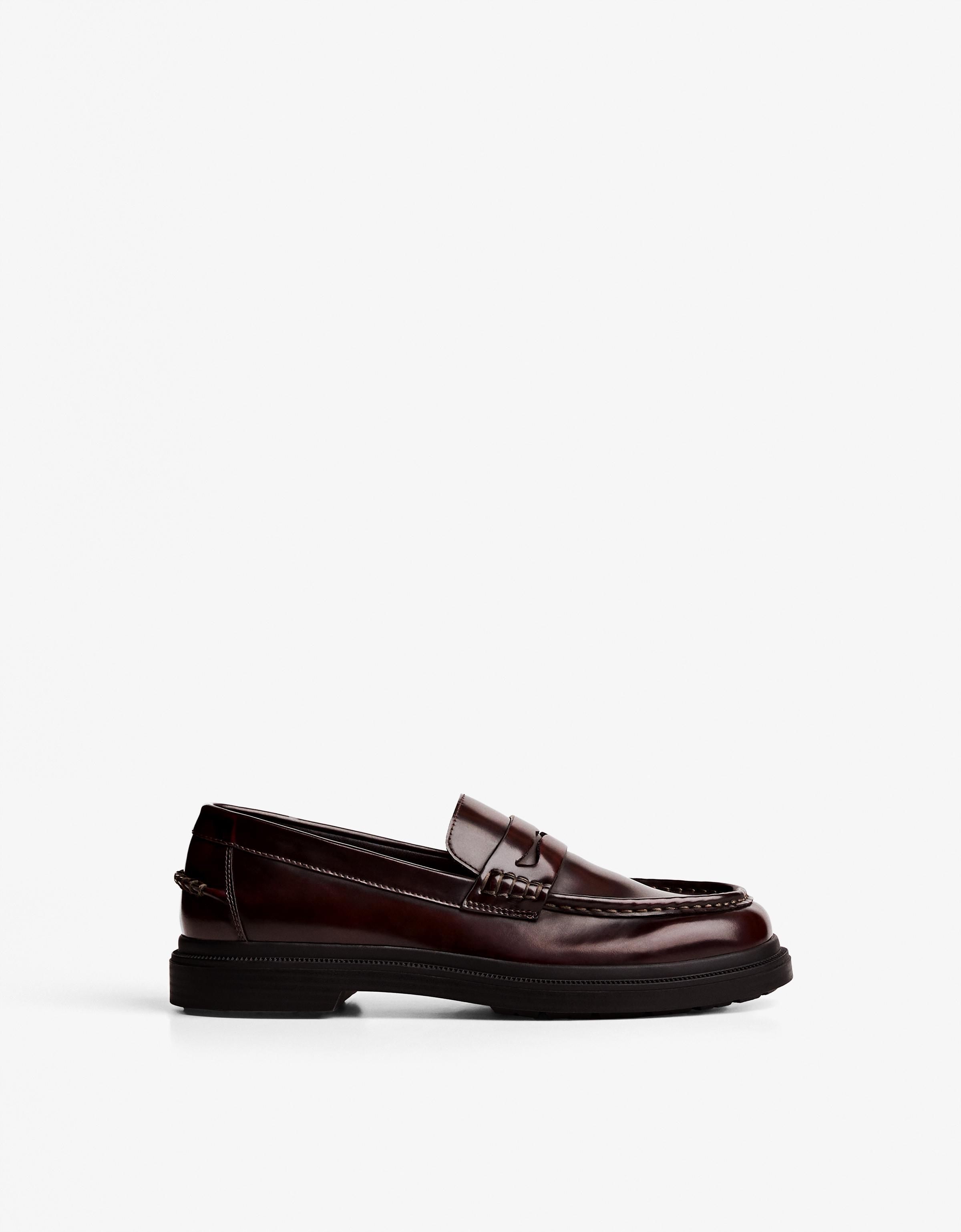 Bershka Mokassin Mit Loafer-Detail Herren 42 Granatrot