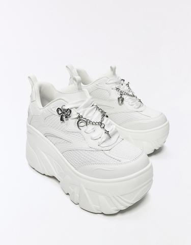 XL platform trainers with charms — WHITE 5