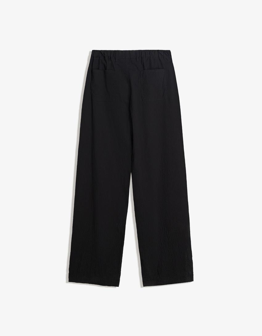 Calças baggy jogger-Preto