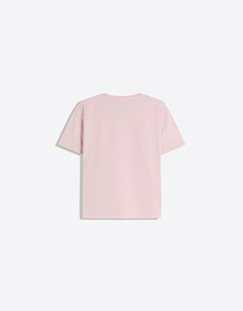 Regular fit tişört-Pembe