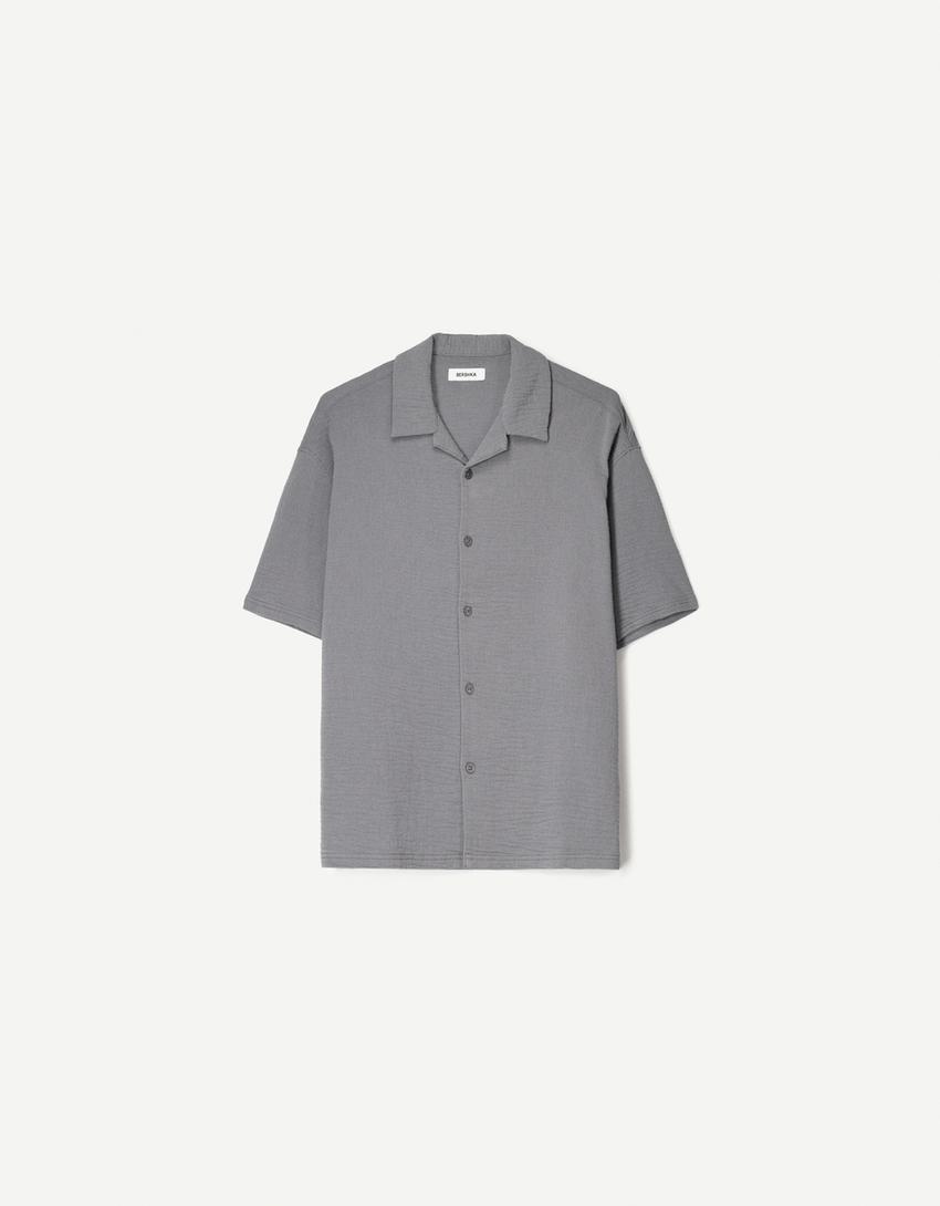 Ensemble chemise et pantalon texturé-Gris foncé-5
