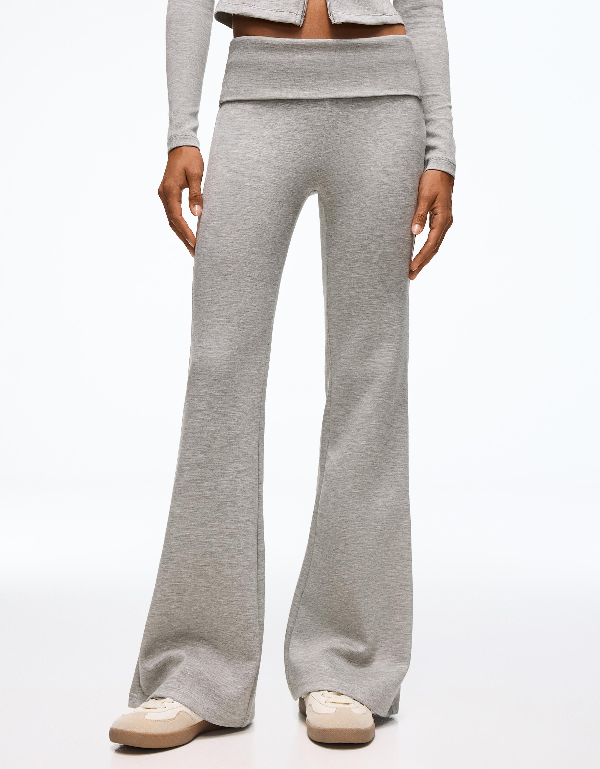 Flared modal trousers — Grey
