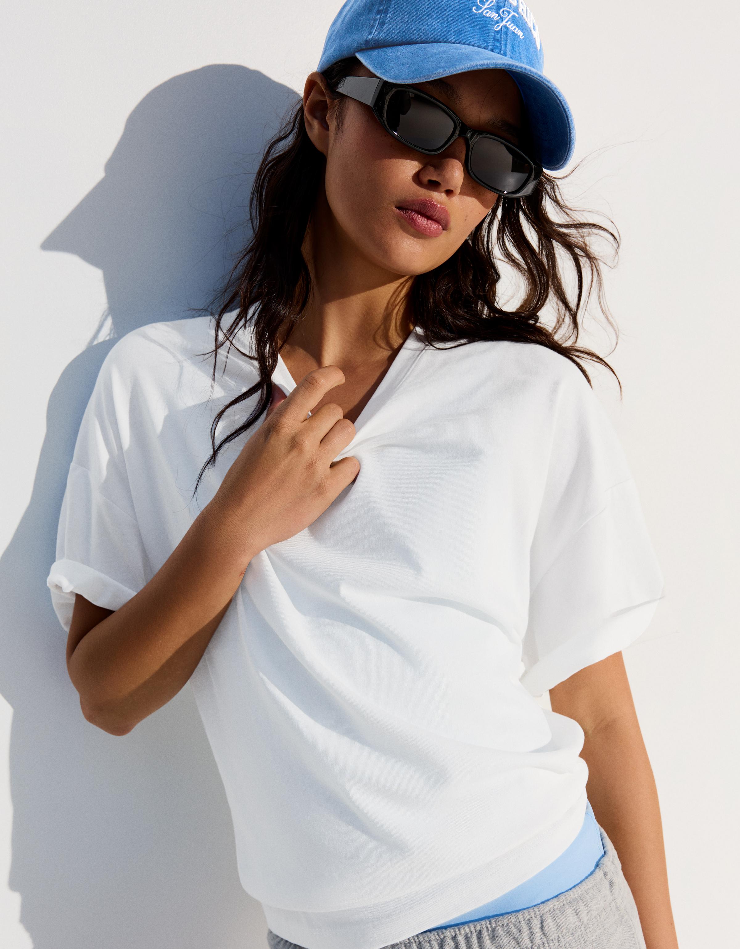 Short sleeve boxy fit T-shirt — Off white