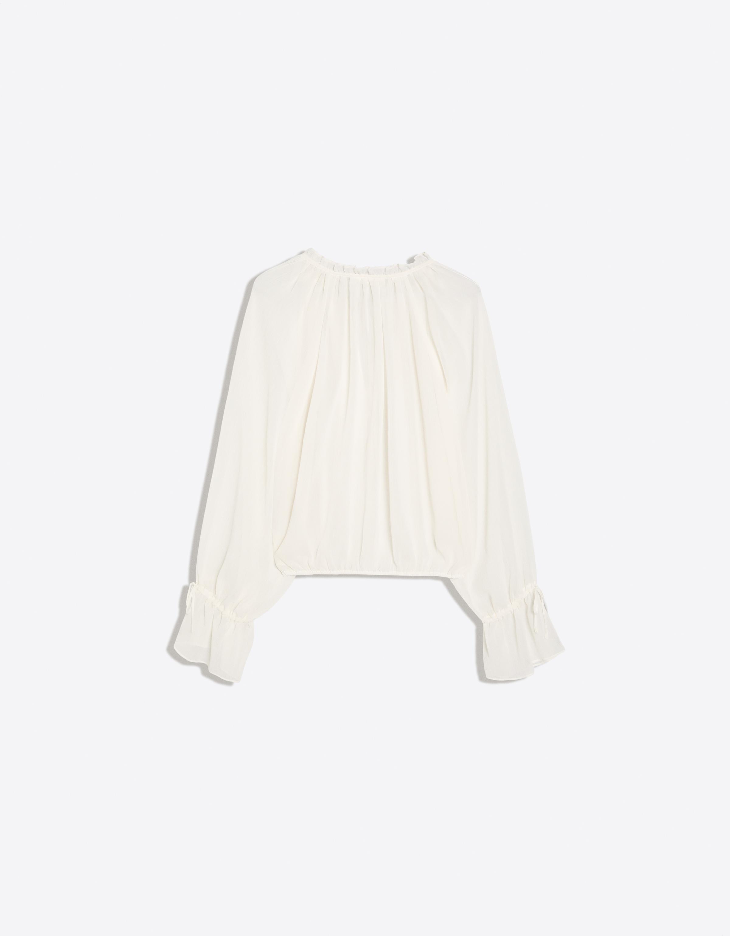 Long sleeve flowing shirt — Cream