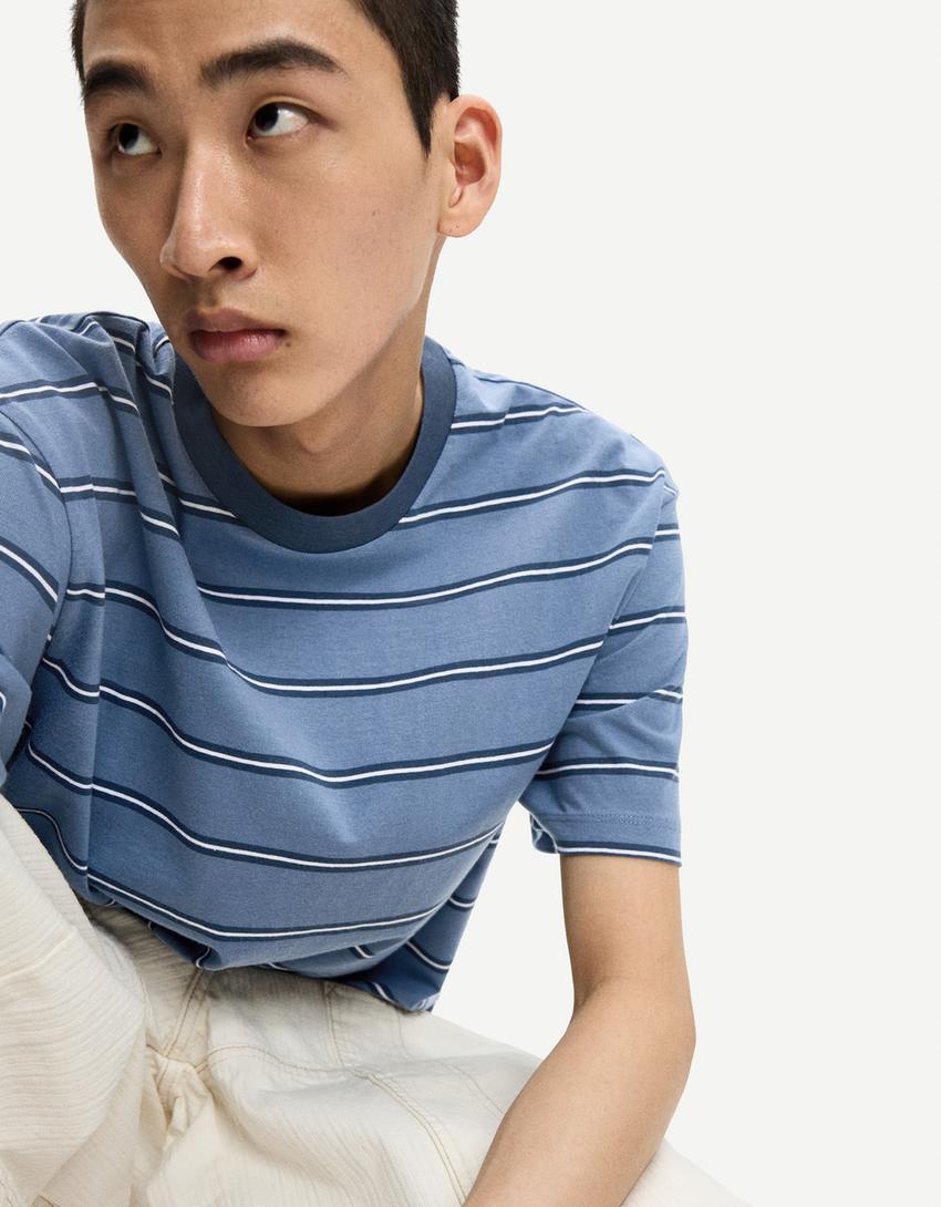 Camiseta manga corta-Azul