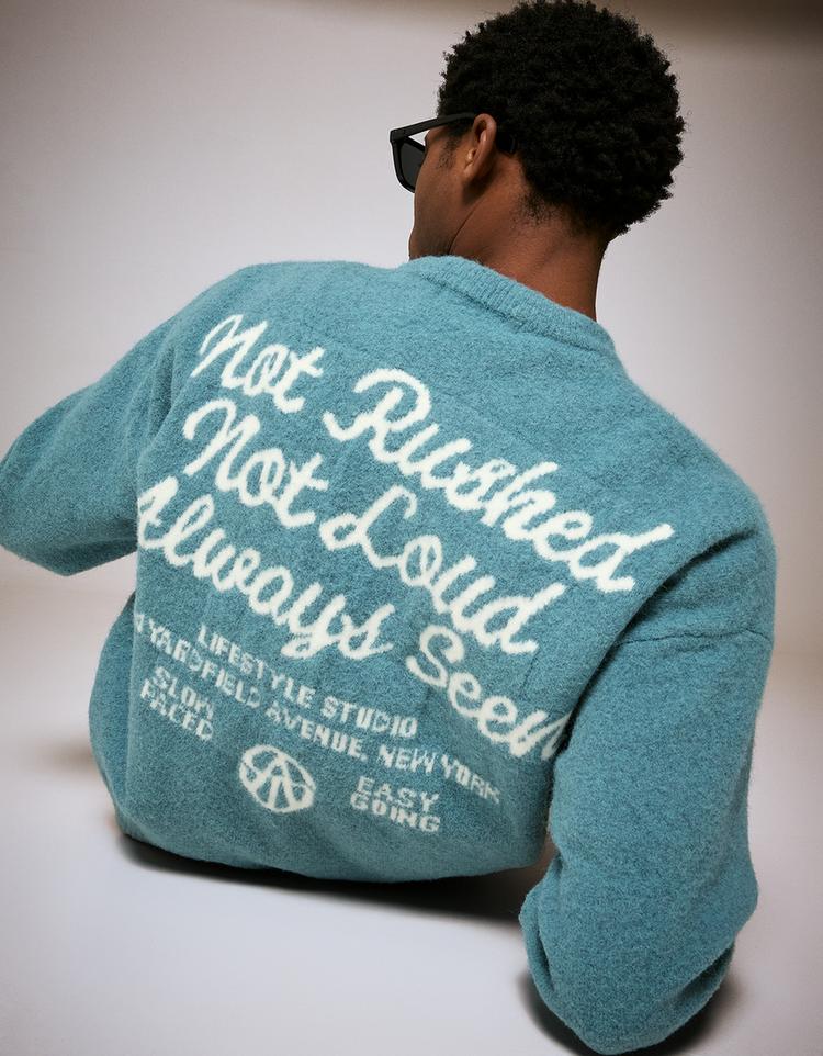 Crew neck print sweater