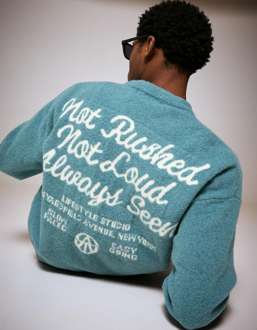 Jersey cuello redondo print-Verde