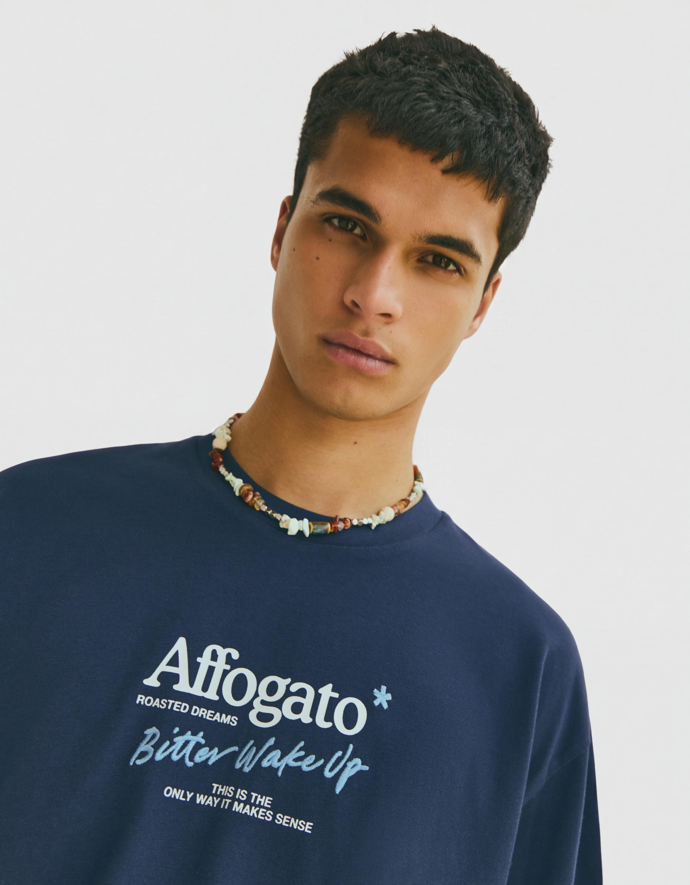 Relaxed fit printed T-shirt — Navy