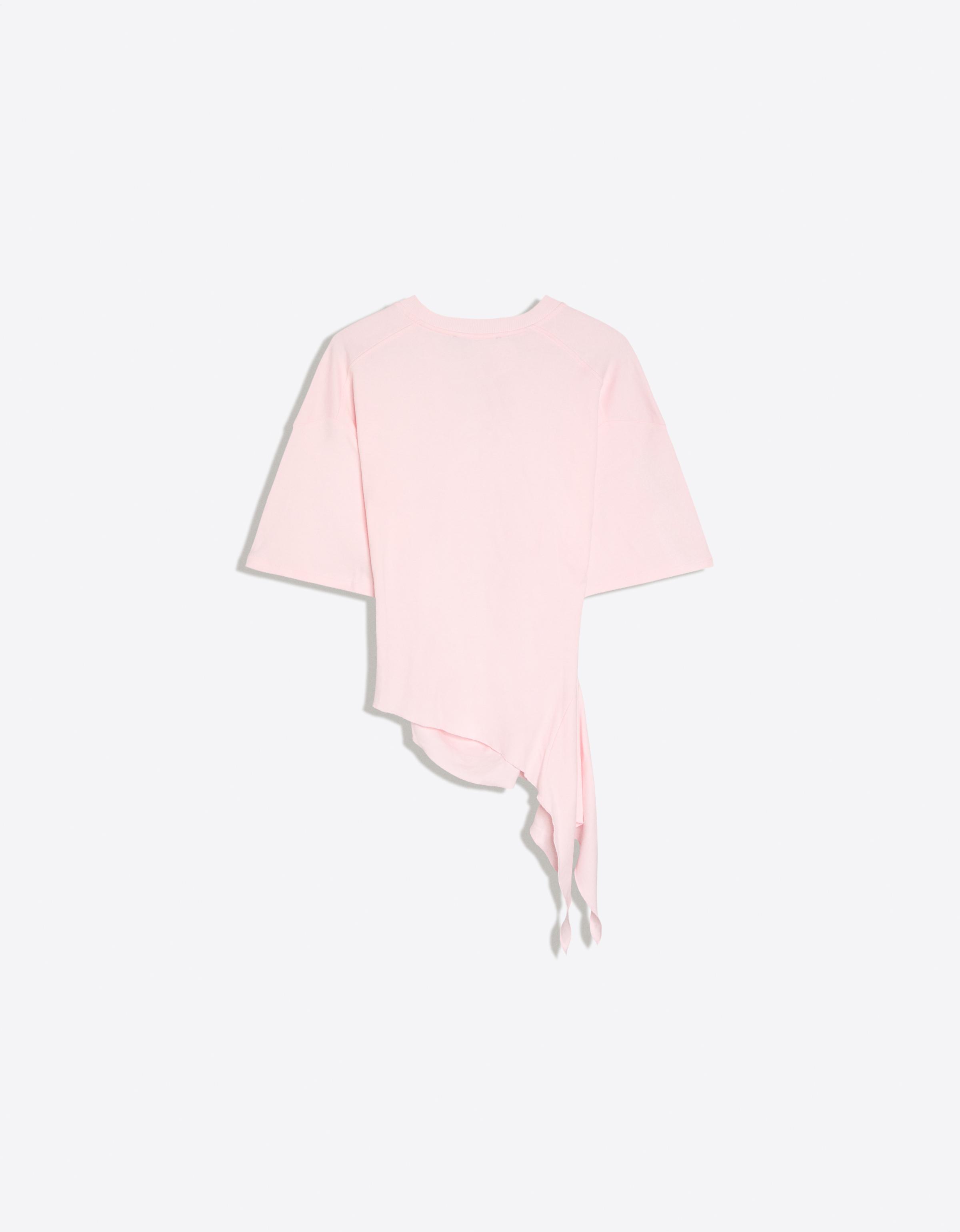 Short sleeve gathered T-shirt — Pink