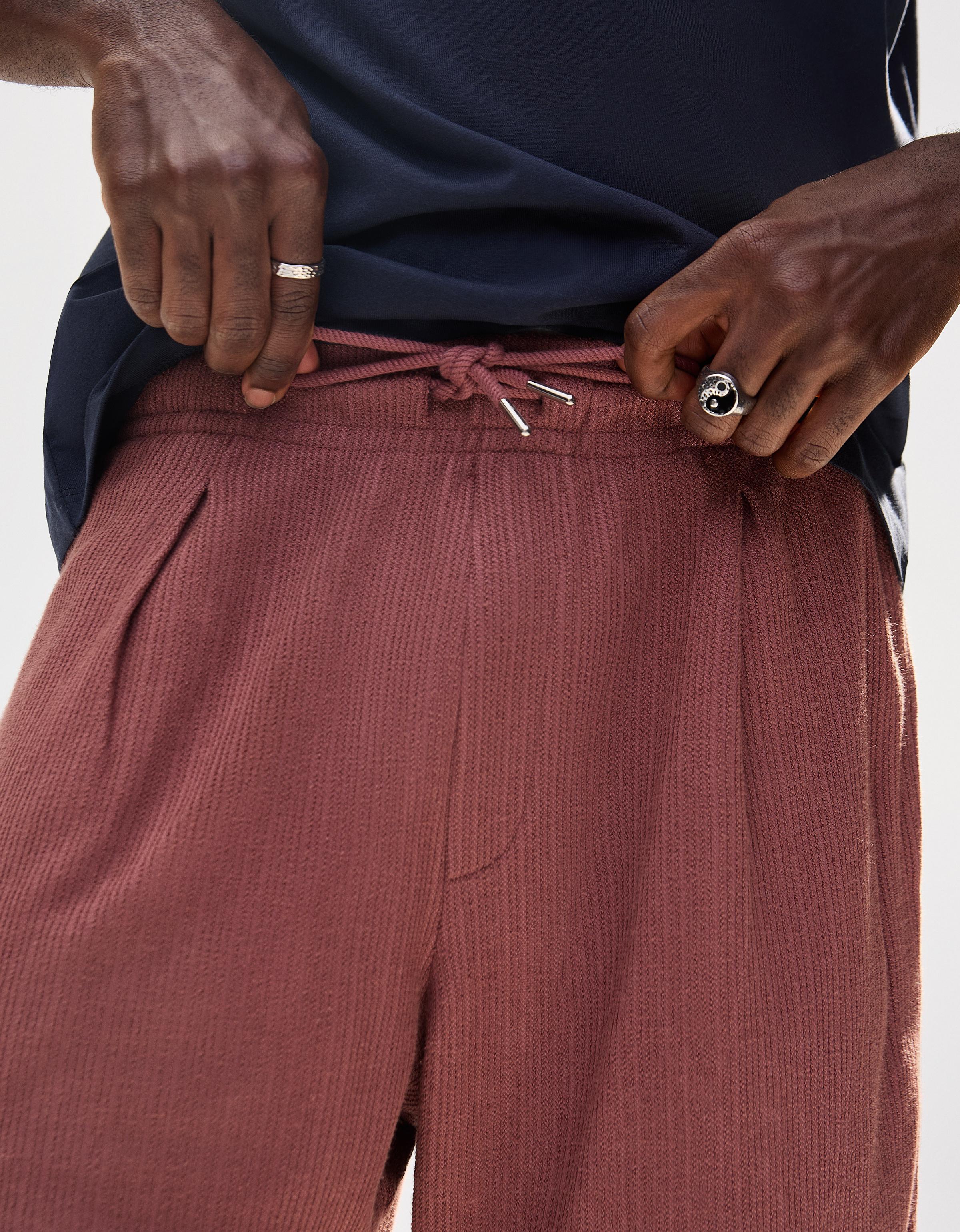 Textured plush Bermuda shorts
