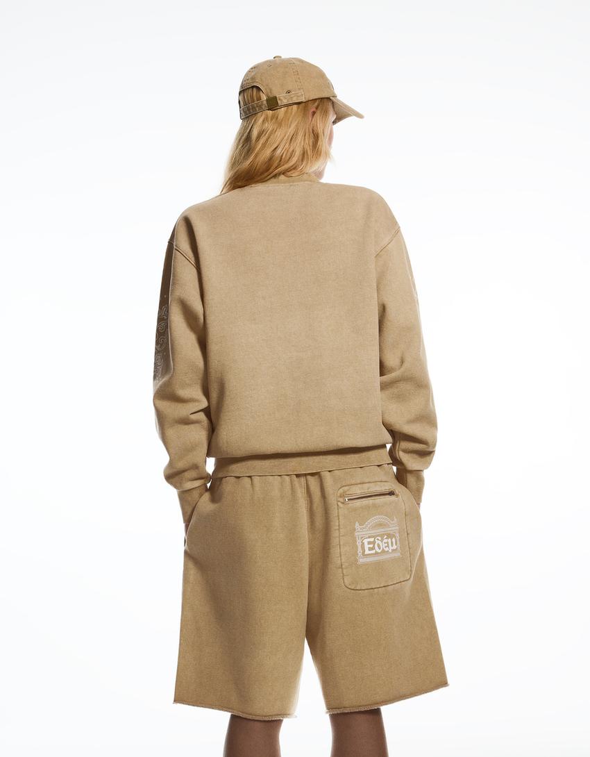 Sweat effet délavé ARIES X BERSHKA-Camel