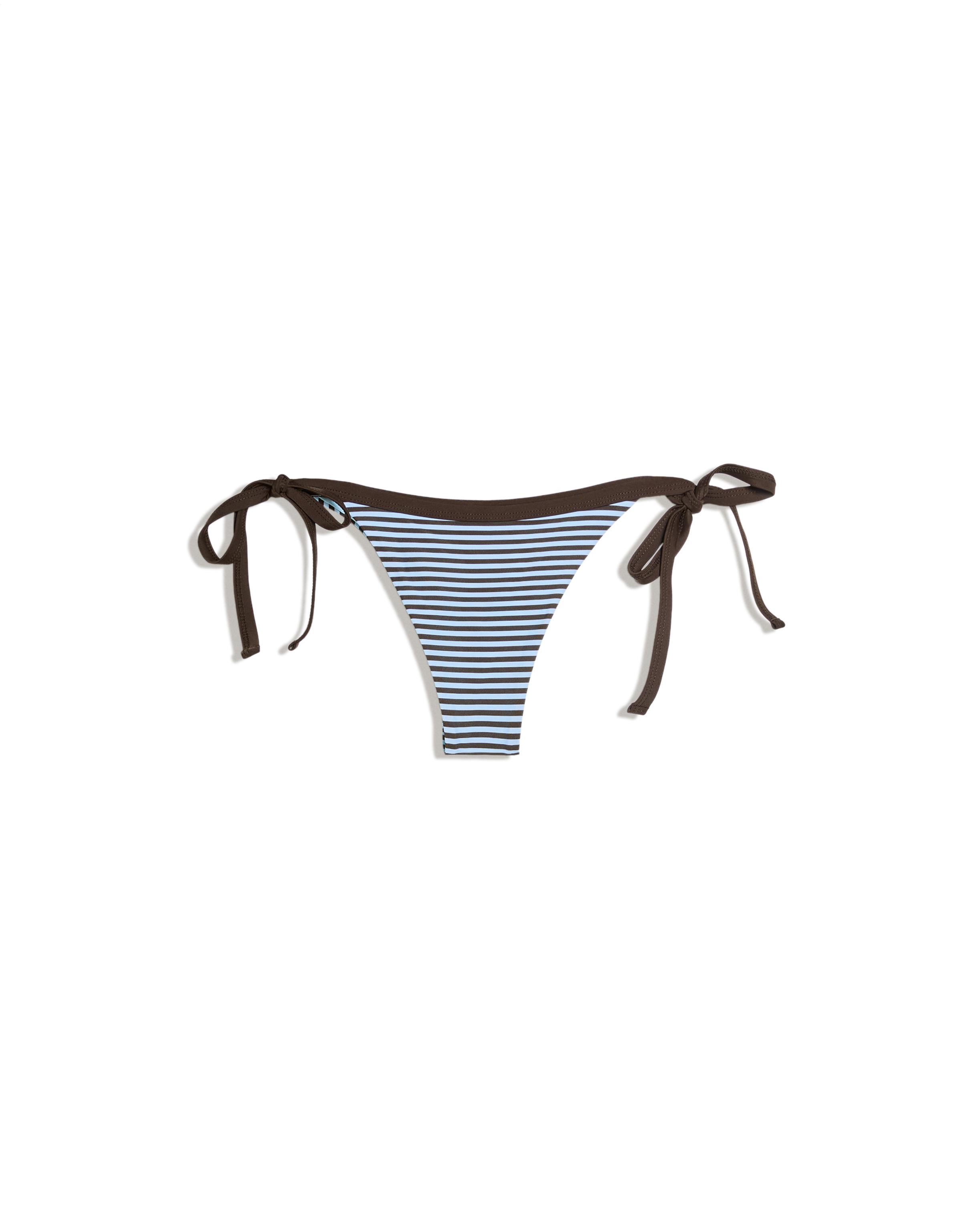 Striped Brazilian bikini briefs — Blue