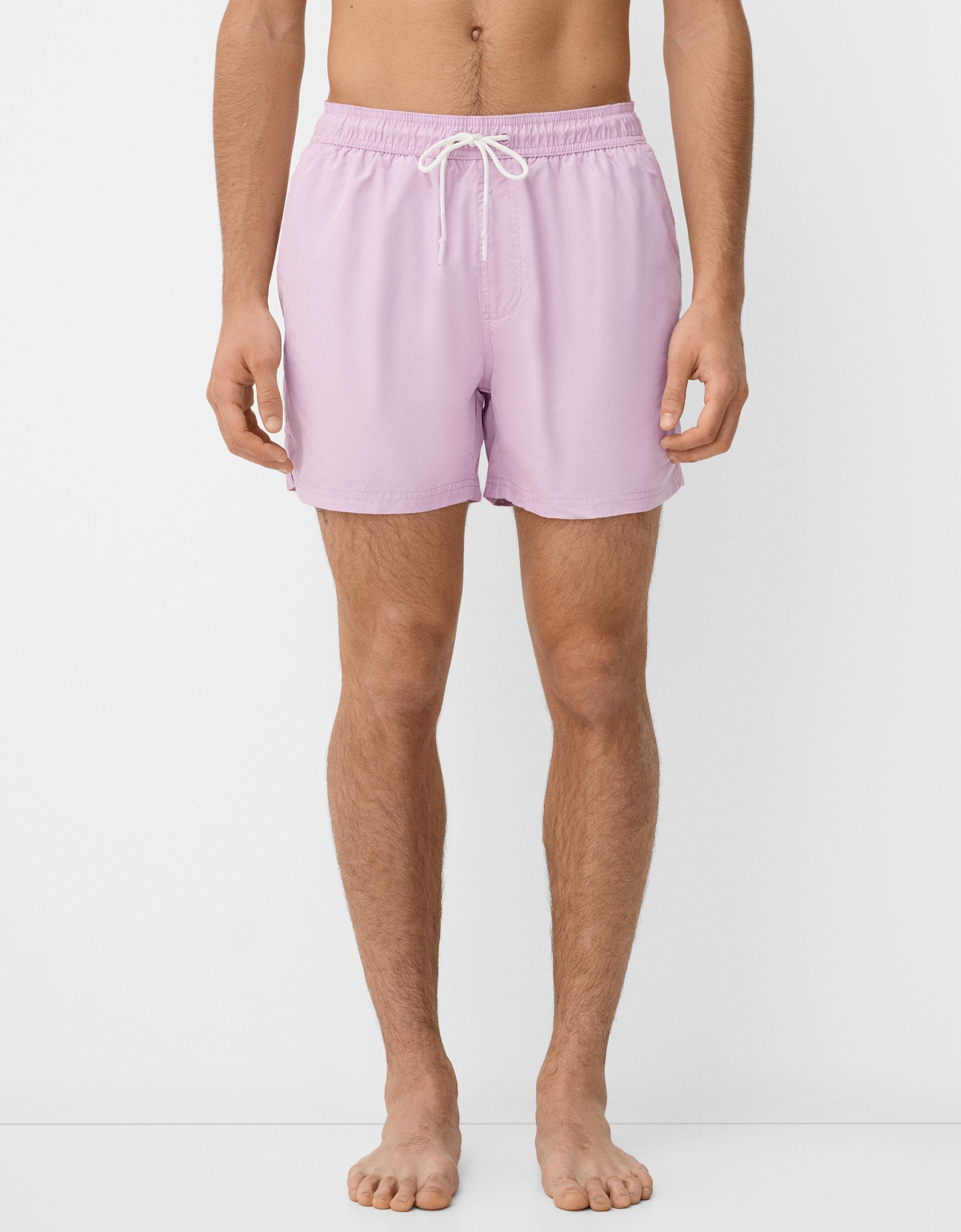 Bershka Regular-Fit-Badeshorts Herren Xl Violett