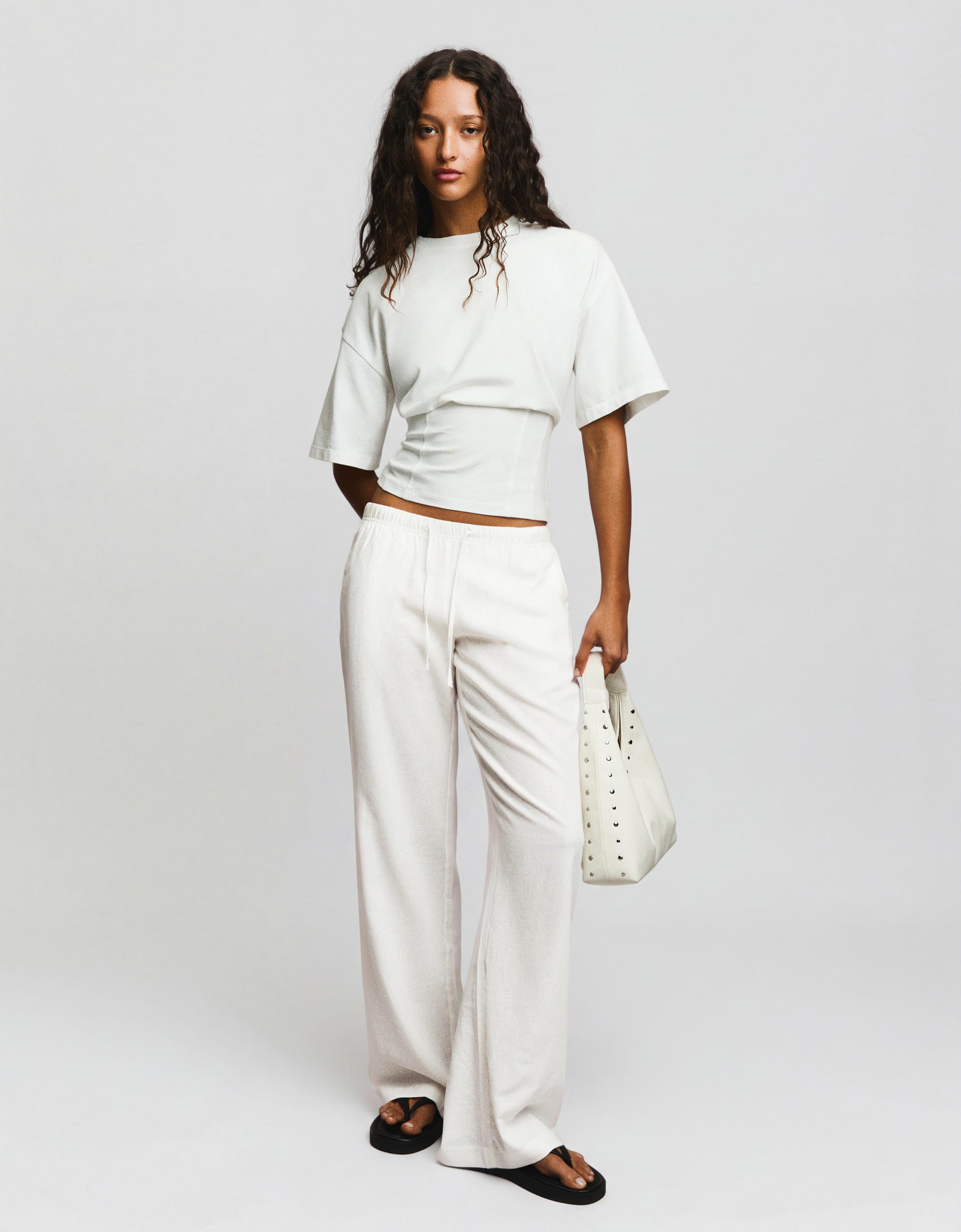Elasticated waist trousers — Off white