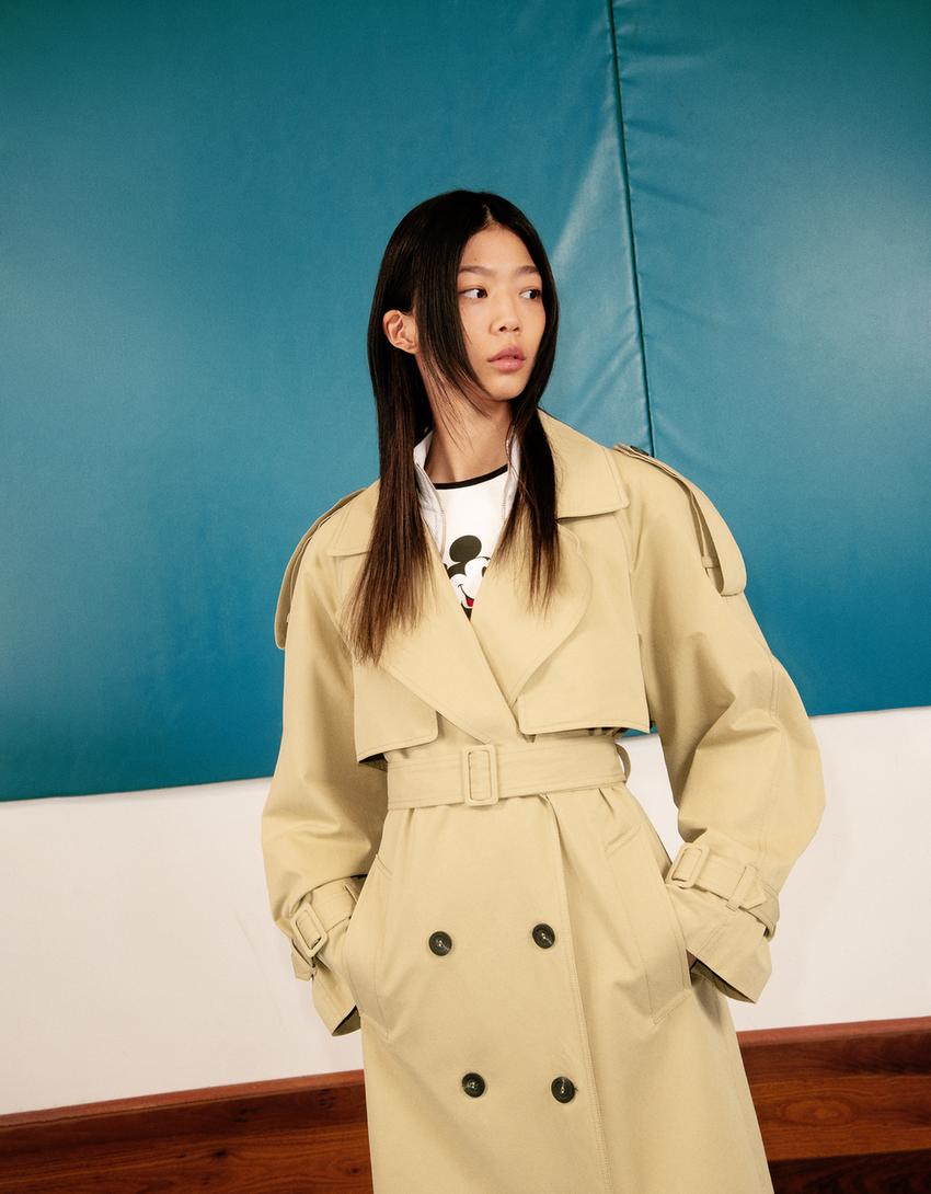 Manteau trench oversize-Kaki-1