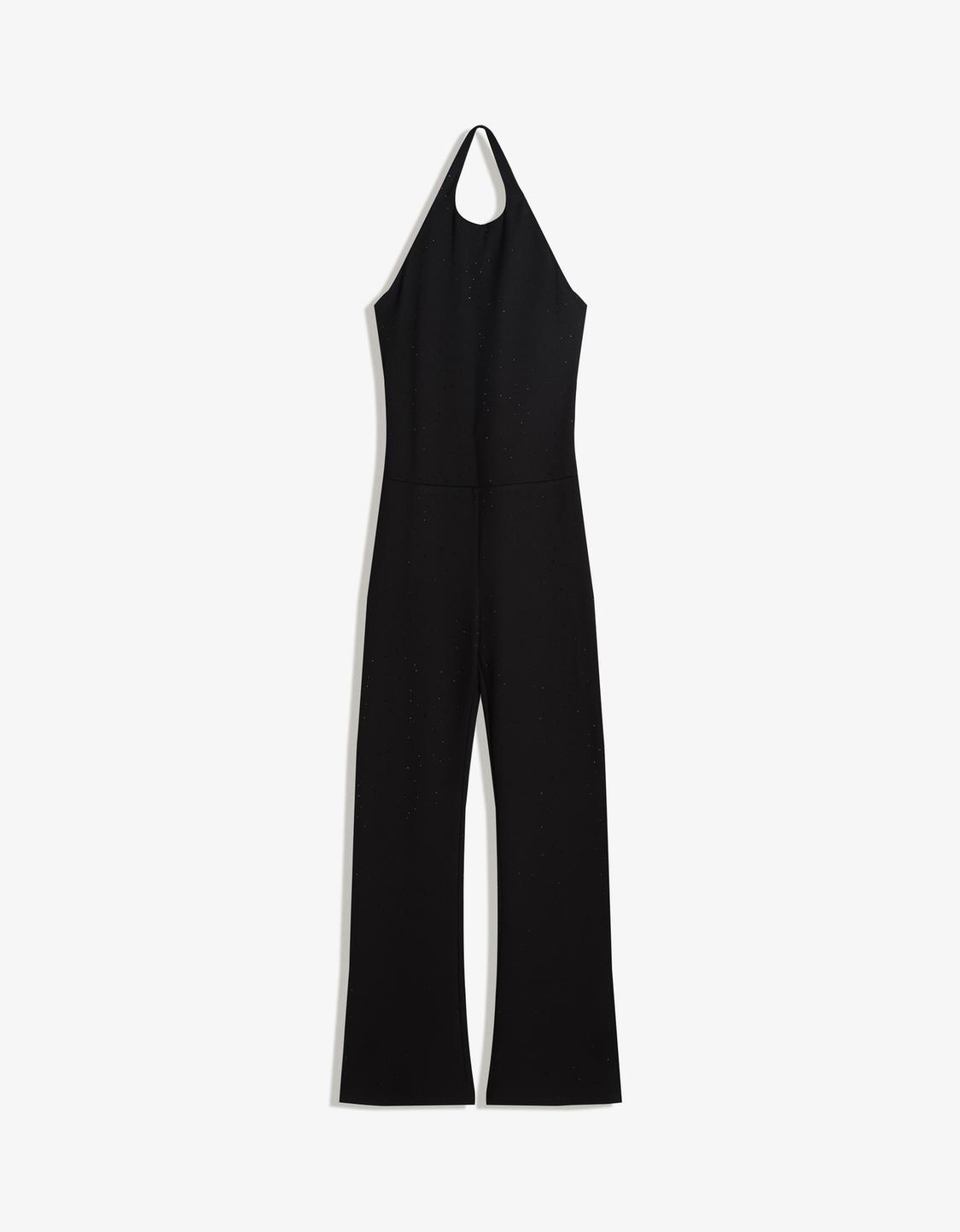 Long fitted rhinestone jumpsuit
