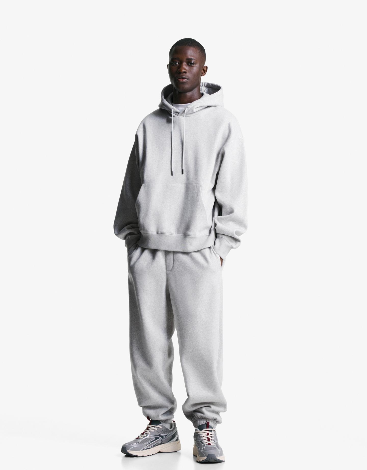 Bershka spodnie jogger z dzianiny dresowej szary