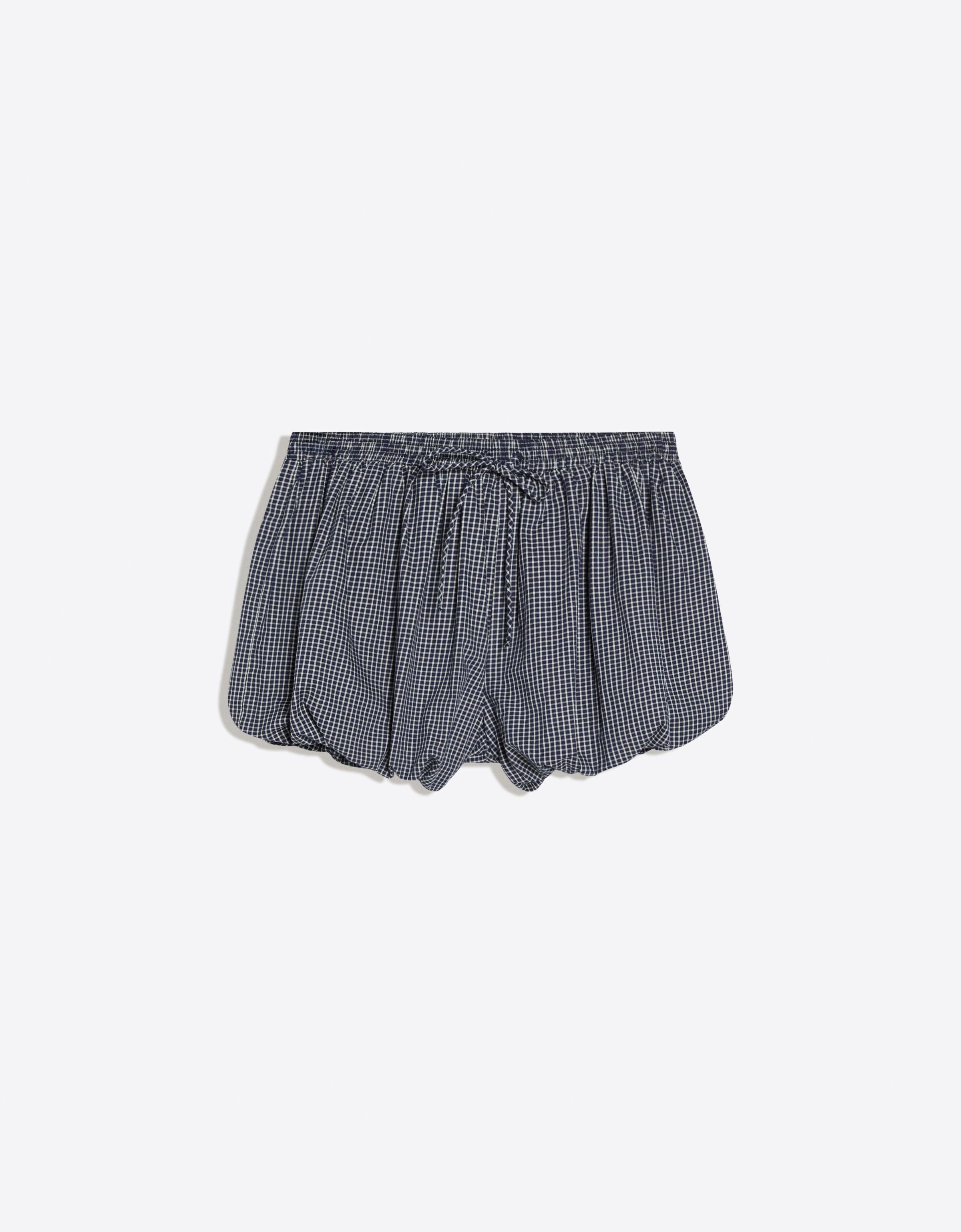Balloon poplin skort — Navy